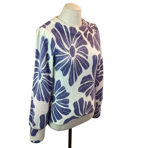Marine Layer Floral Sweater Womens Small Soft Wool Blend Knit Top - Picture 5 of 11